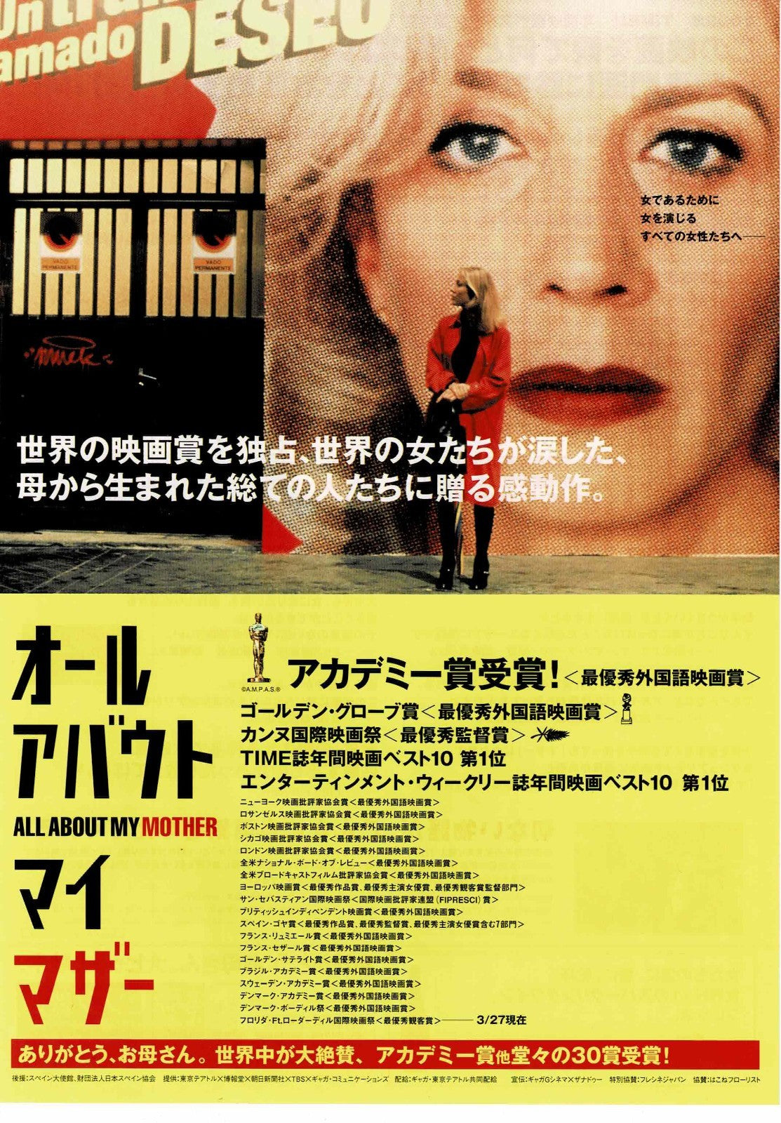 All About My Mother 1999 Almodovar Japanese Mini Movie Poster Chirashi Flyer B5