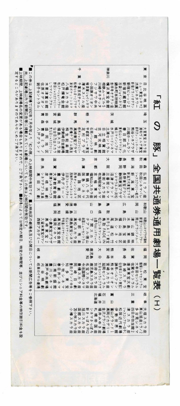 Porco Rosso 1992 Japanese Movie Ticket Stub x2 Hayao Miyazaki Ghibli Studio
